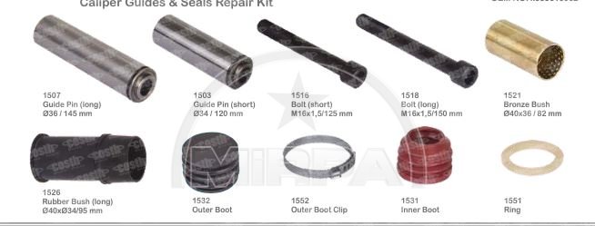 64108 | Caliper Guides & Seals Repair Kit
 