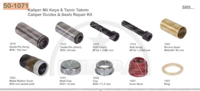 64154 | Caliper Guides & Seals Repair Kit
 
