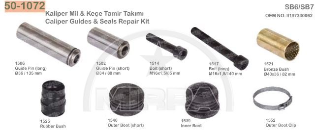 64155 | Caliper Guides & Seals Repair Kit
 